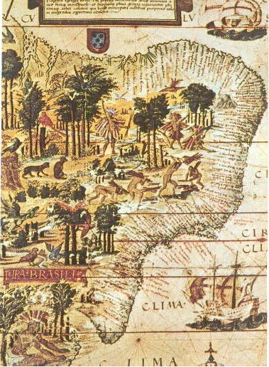 Mapa de riquezas da colonização da América do Sul
