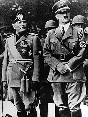 O Duce italiano Benito Mussolini e o Führer alemão Adolf Hitler que foi um dos lideres com quais países a itália de mussolini estabeleceu alianças