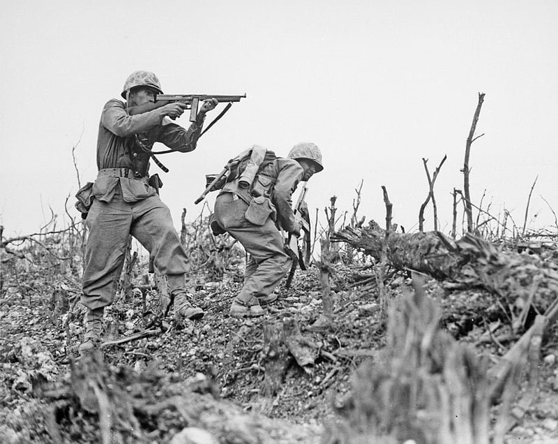 Parte da Campanha nas Ilhas Vulcano durante a batalha de Okinawa 