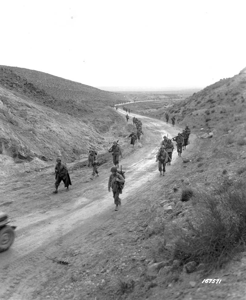 American soldiers at the Battle of Kasserine Pass