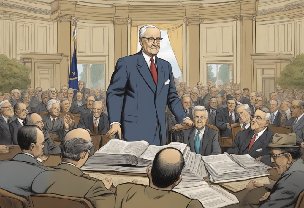 Representação de Harry S. Truman na câmara.
