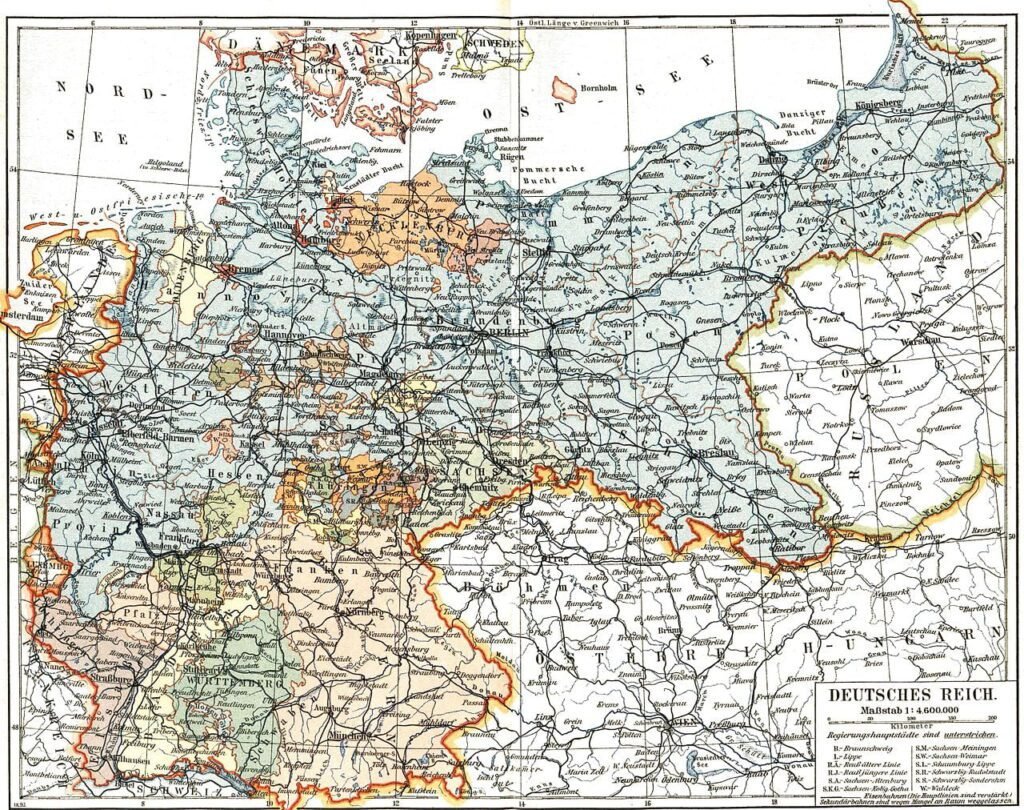 Deutsches Reich, mapa de 1893