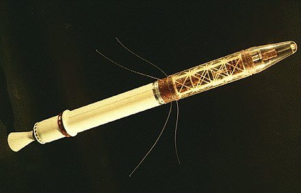 Explorer 1, o primeiro satélite artificial terrestre lançado ao espaço pelos Estados Unidos.