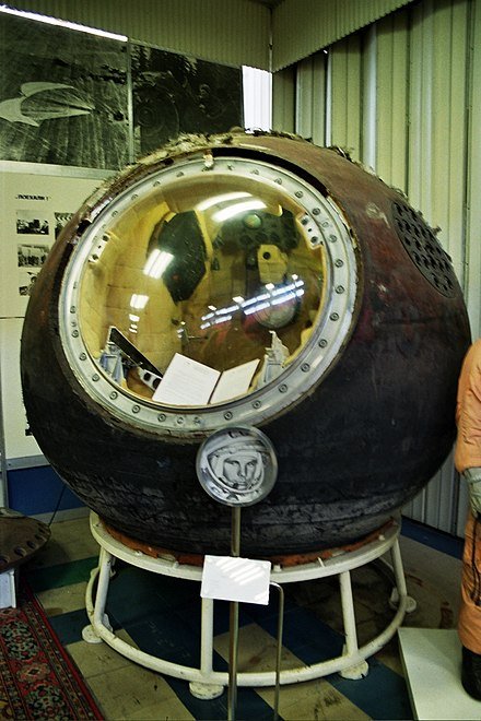 Vostok 1, a cápsula em que Gagarin foi ao espaço.